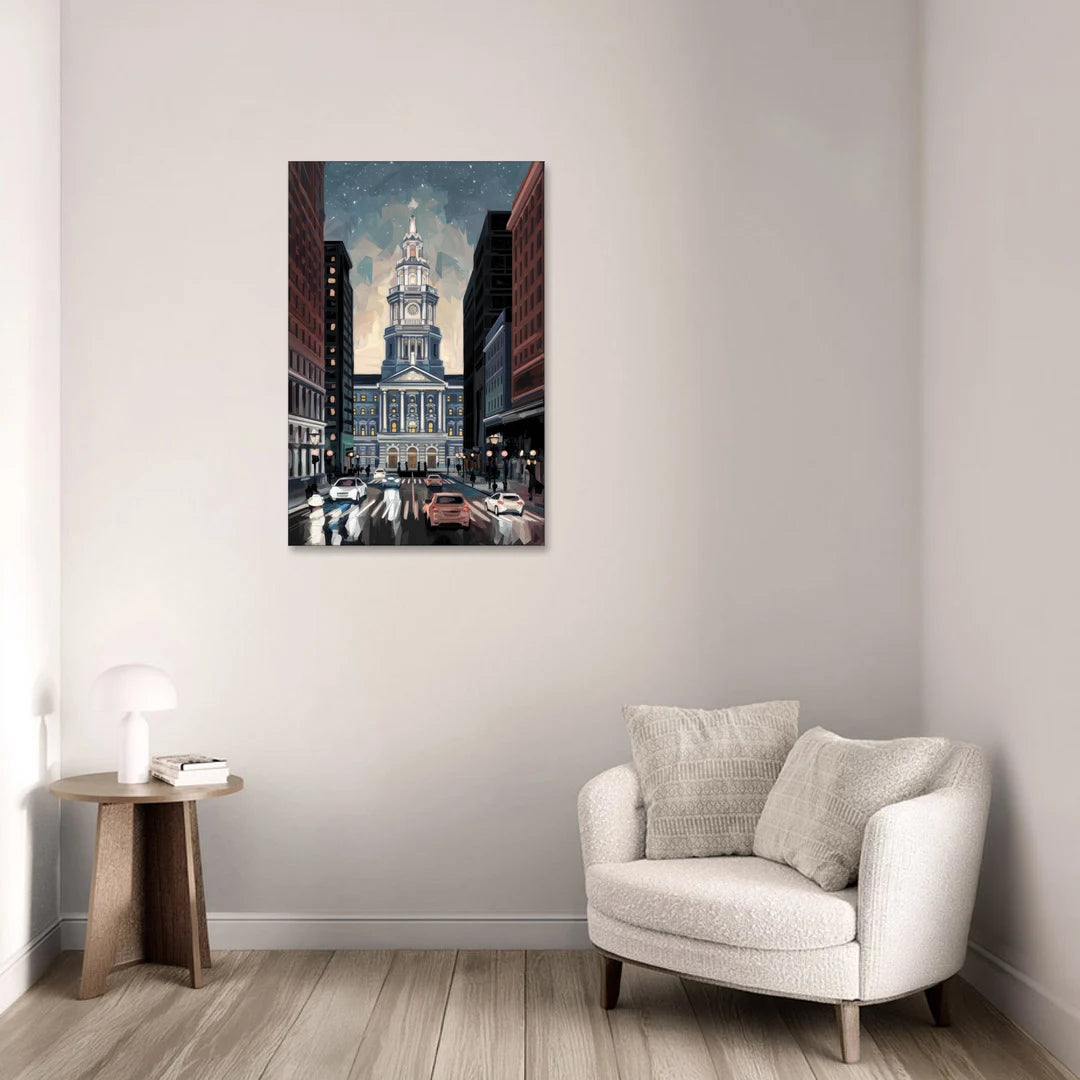 Philadelphia City Hall - Canvas Wall Art - Sofa - 24x36