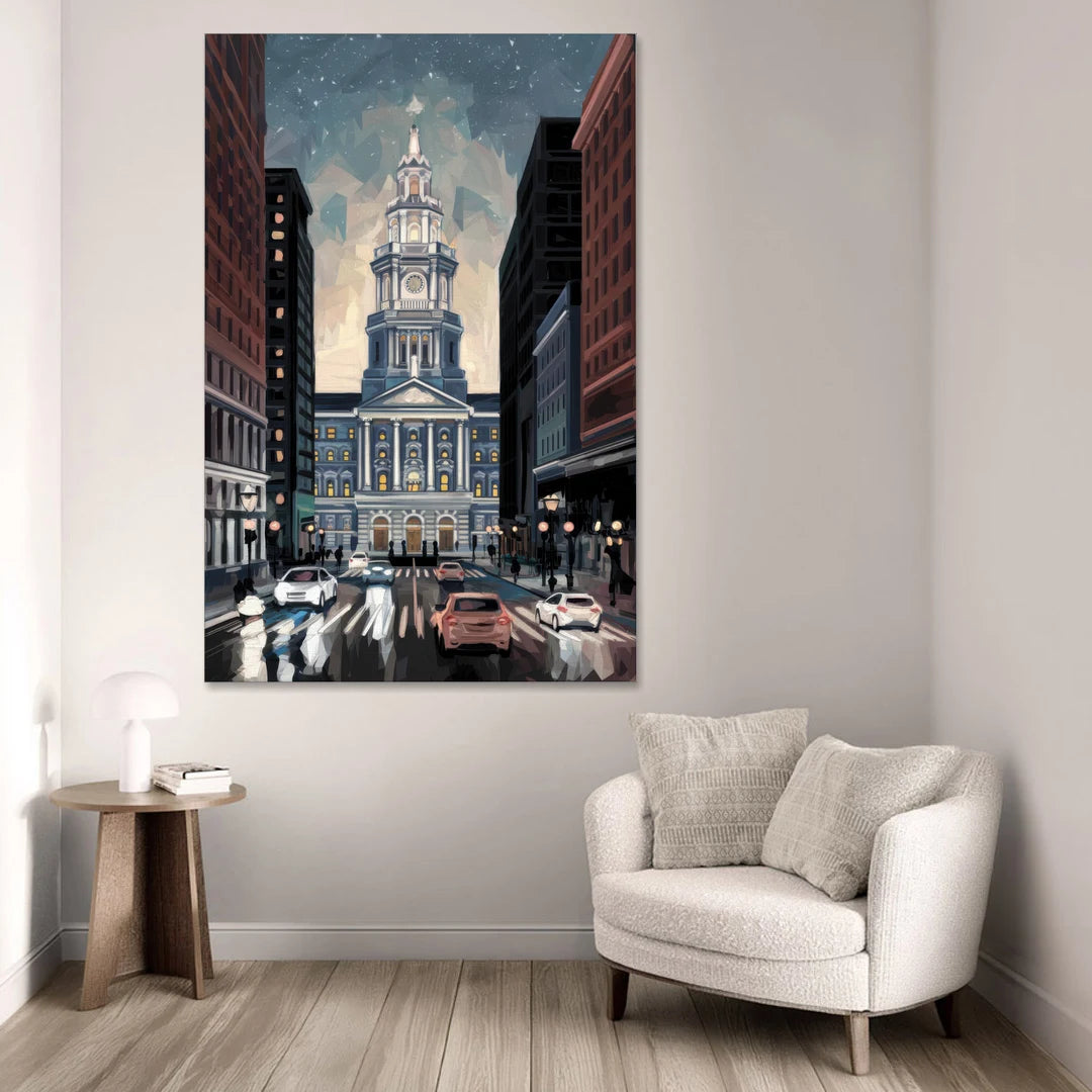 Philadelphia City Hall - Canvas Wall Art - Sofa - 40x60