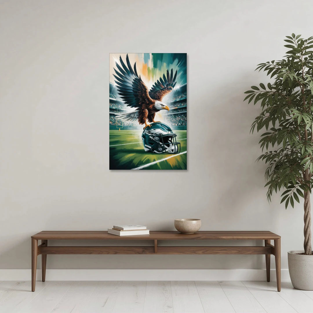 Philadelphia Eagles Symbolic Composition Painting - Canvas Wall Art - Coffee Table - 24x36