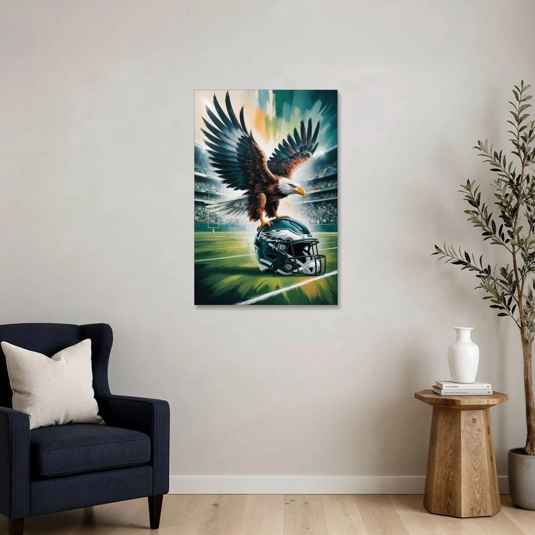 Philadelphia Eagles Symbolic Composition Painting - Canvas Wall Art - Sofa - 24x36