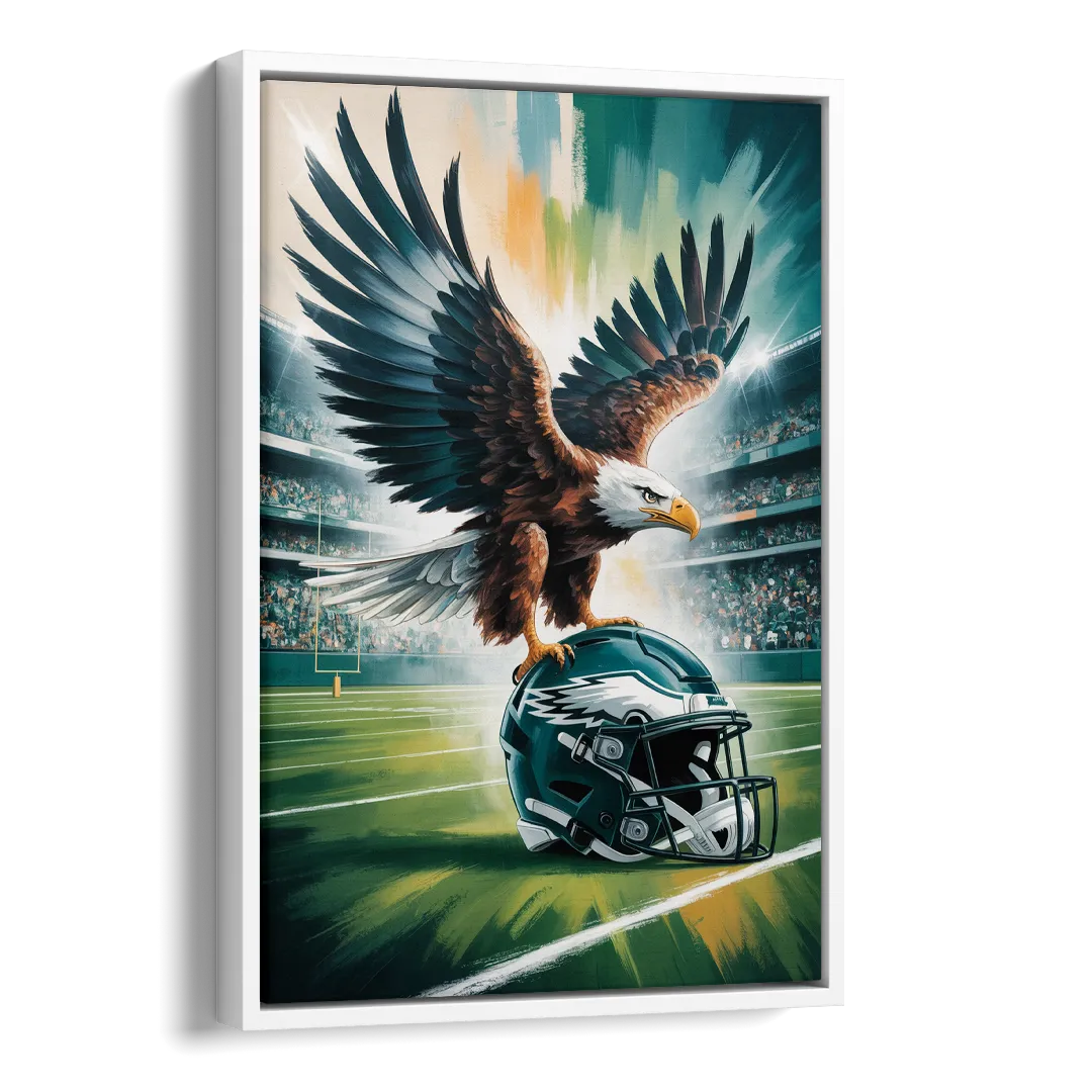 Philadelphia Eagles Symbolic Composition Painting Side - White Canvas Wall Art