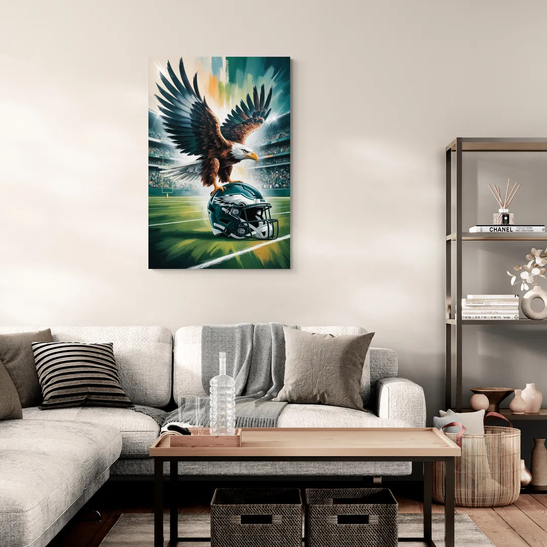 Philadelphia Eagles Symbolic Composition Painting - Canvas Wall Art Living Room