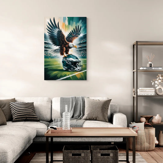Philadelphia Eagles Symbolic Composition Painting - Canvas Wall Art Living Room