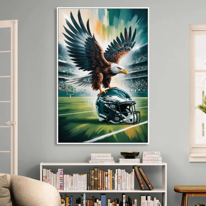Philadelphia Eagles Symbolic Composition Painting Sitting Room - White Canvas Wall Art