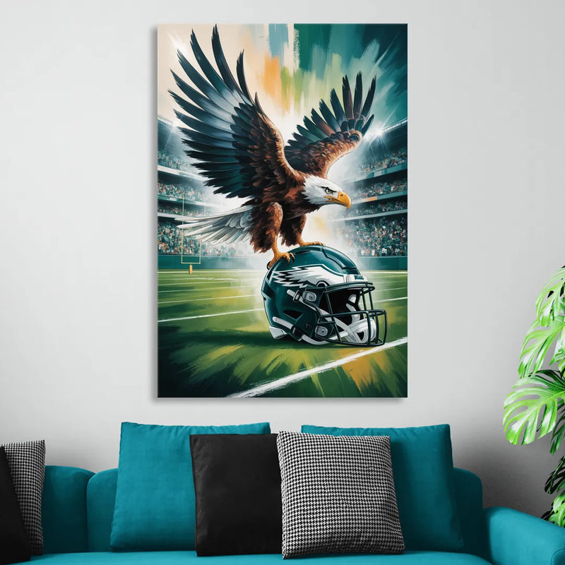 Philadelphia Eagles Symbolic Composition Painting Sitting Room - Canvas Wall Art