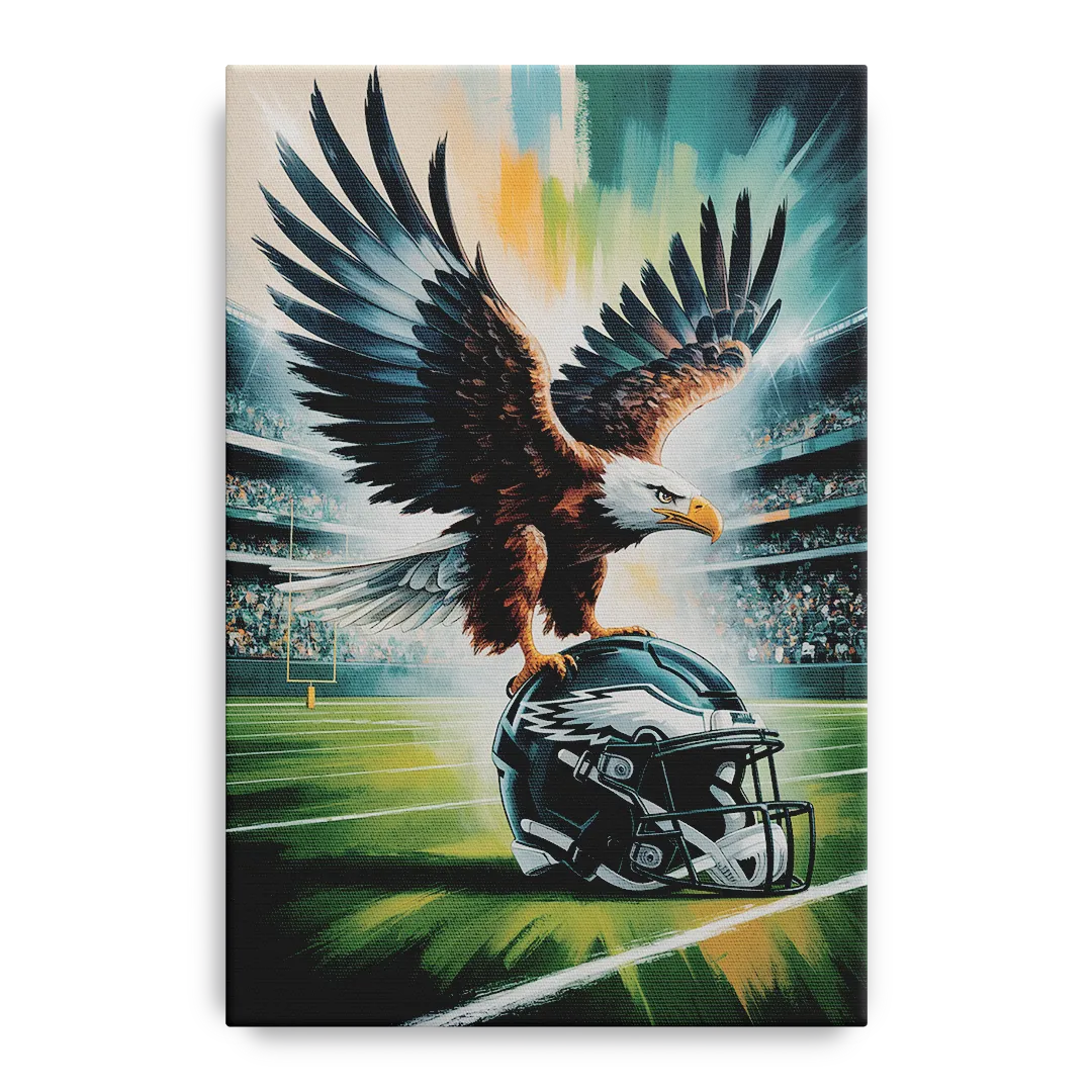 Philadelphia Eagles Symbolic Composition Painting Front - Canvas Wall Art
