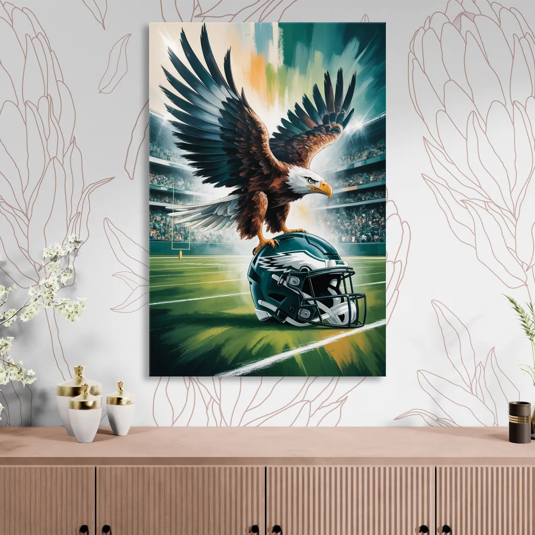 Philadelphia Eagles Symbolic Composition Painting Living Room - Canvas Wall Art