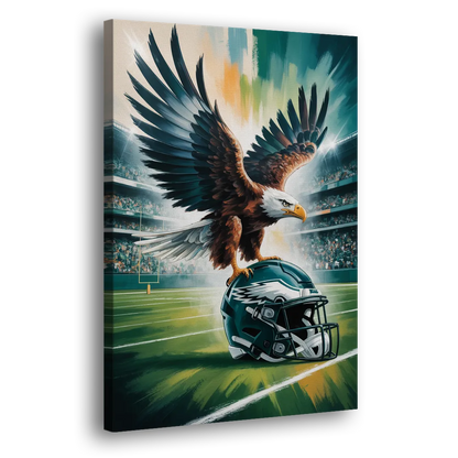 Philadelphia Eagles Symbolic Composition Painting Side - Canvas Wall Art