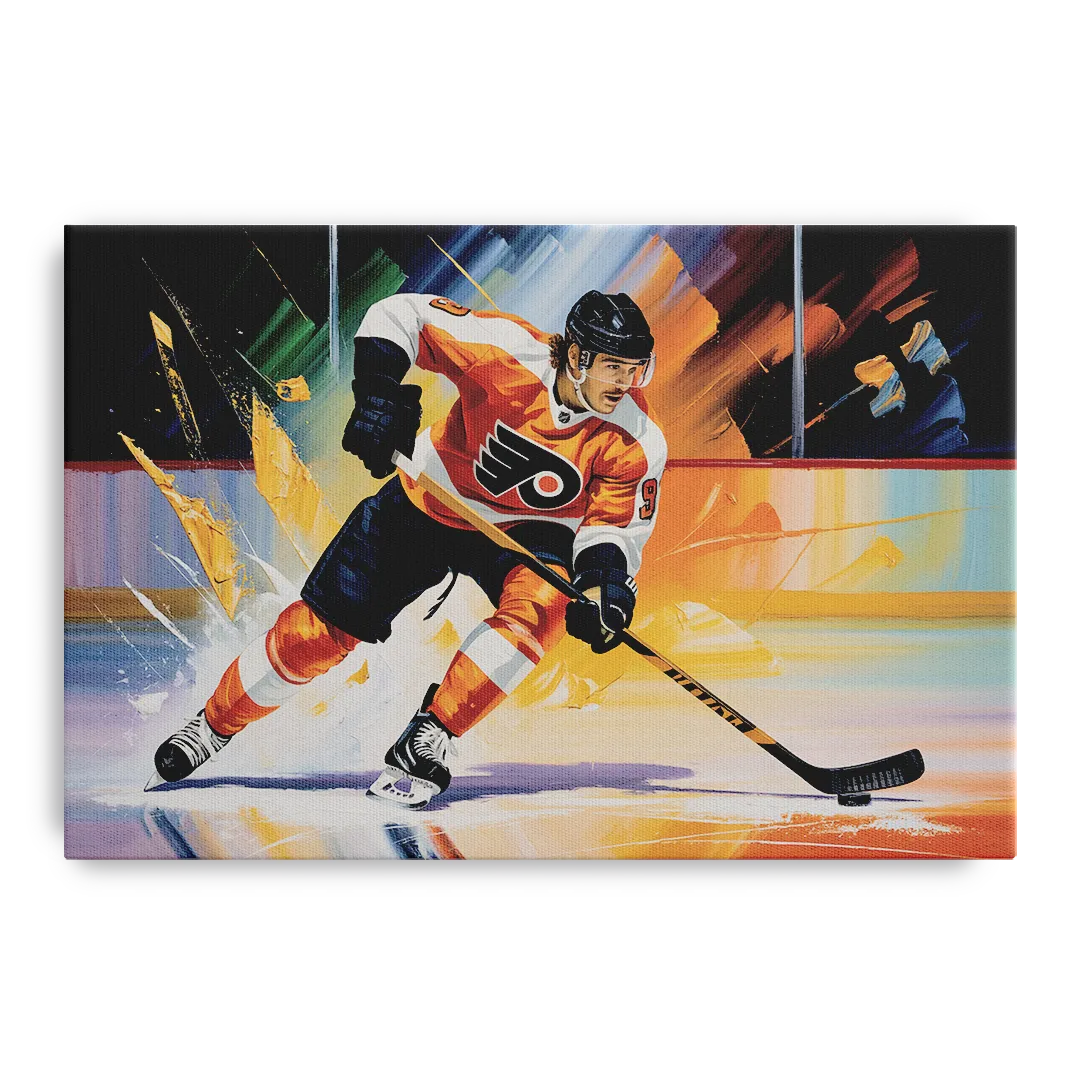 Philadelphia Flyers Dynamic Impressionistic Hockey Art - Canvas Wall Art