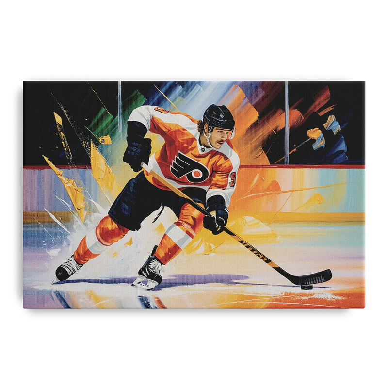 Philadelphia Flyers Dynamic Impressionistic Hockey Art Front - Canvas Wall Art