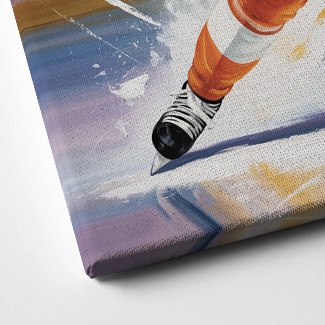 Philadelphia Flyers Dynamic Impressionistic Hockey Art Canvas Close Up