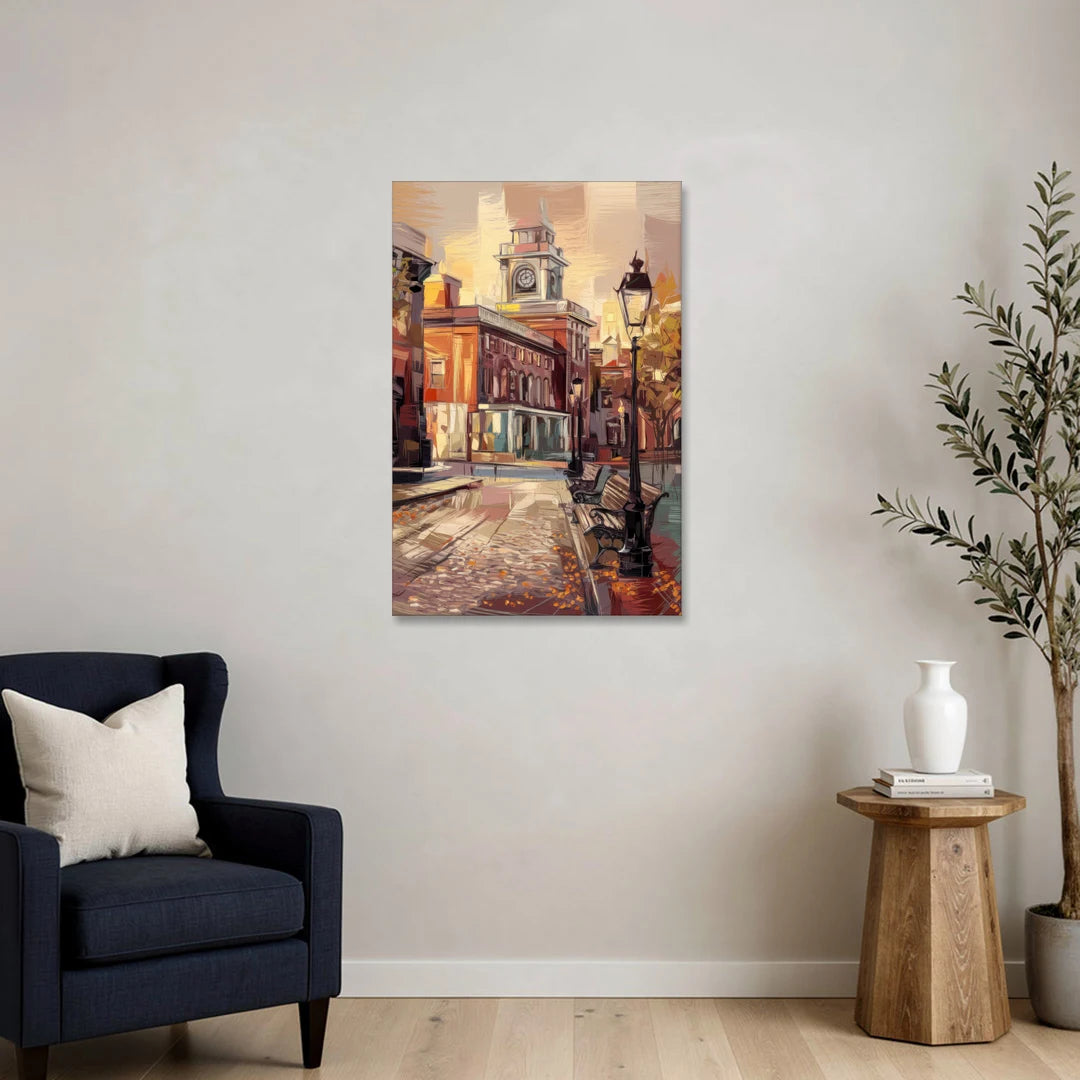 Philadelphia Historic District - Canvas Wall Art - Sofa - 24x36