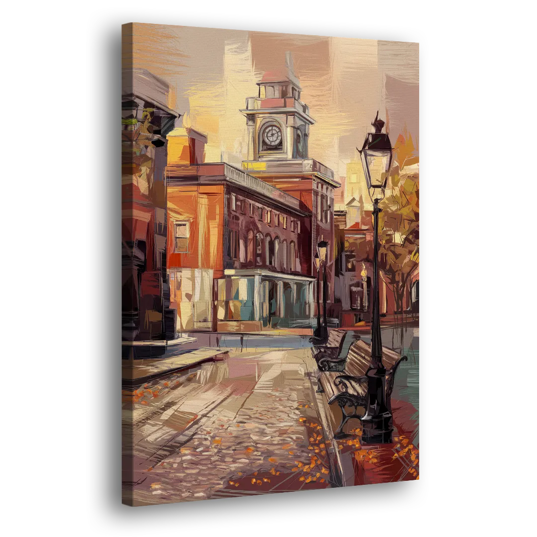 Philadelphia Historic District Side - Canvas Wall Art