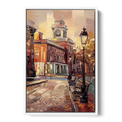 Philadelphia Historic District Front - White Canvas Wall Art