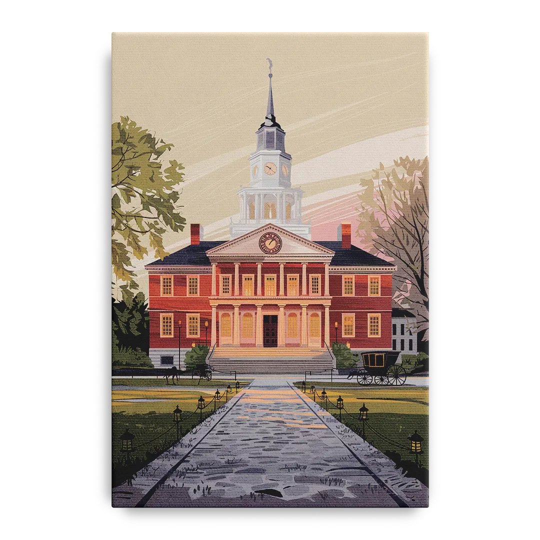Philadelphia Independence Hall Front - Canvas Wall Art