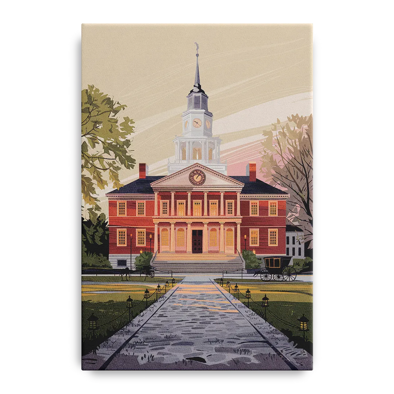 Philadelphia Independence Hall Front - Canvas Wall Art