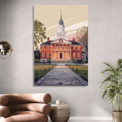 Philadelphia Independence Hall Living Room - Canvas Wall Art