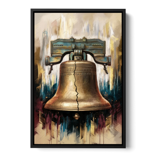 Philadelphia Liberty Bell - Black Framed Canvas Wall Art - Front