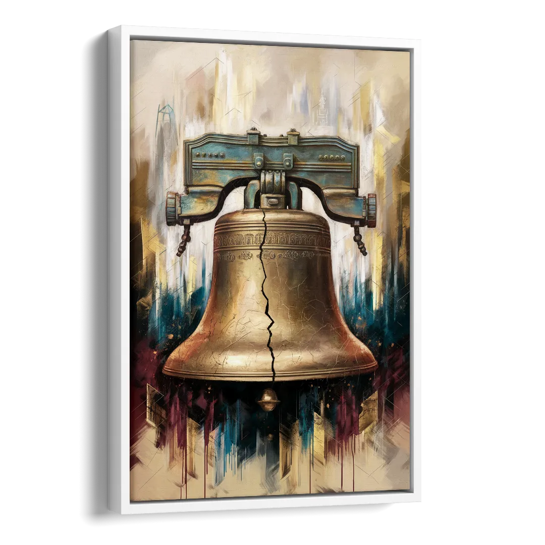 Philadelphia Liberty Bell Side - White Canvas Wall Art