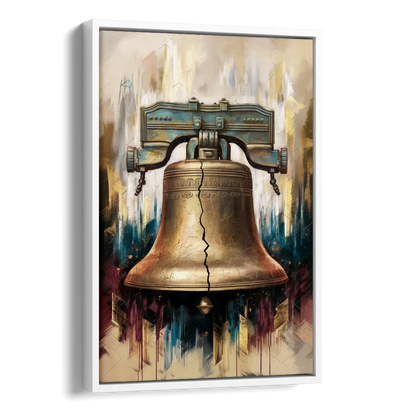 Philadelphia Liberty Bell Side - White Canvas Wall Art
