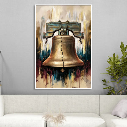 Philadelphia Liberty Bell Living Room - White Canvas Wall Art