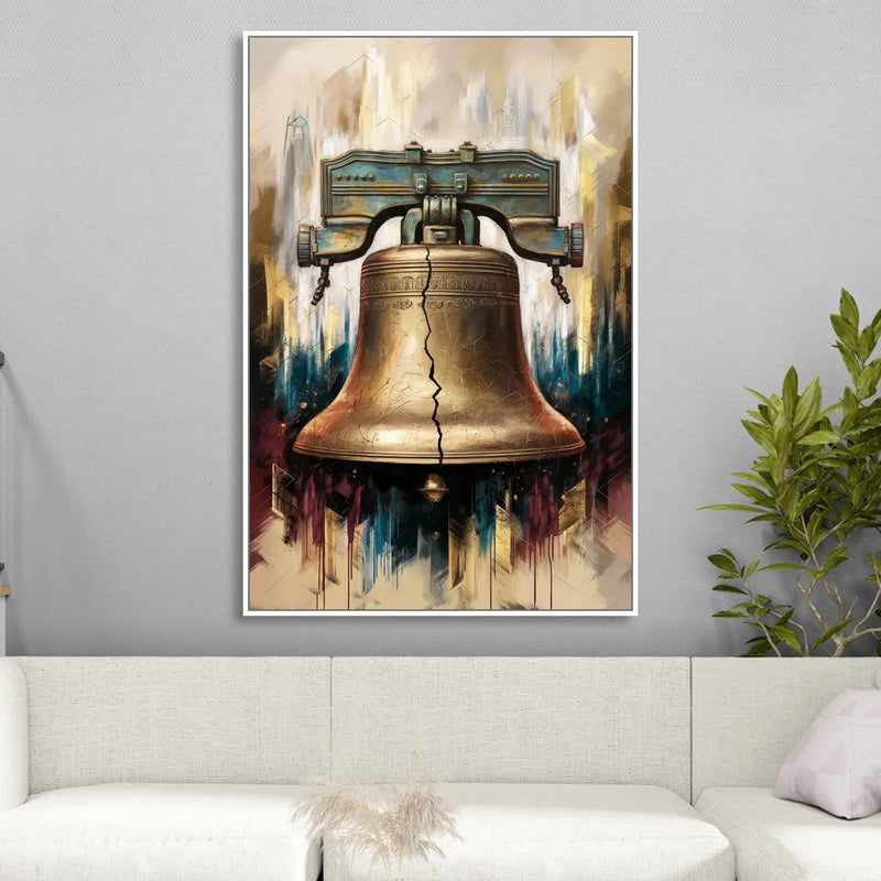 Philadelphia Liberty Bell Living Room - White Canvas Wall Art