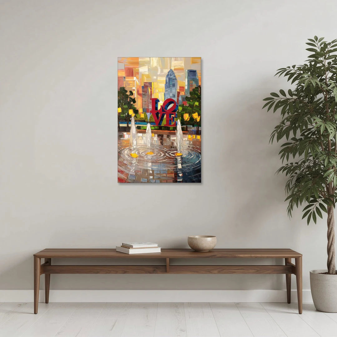 Philadelphia Love Park - Canvas Wall Art - Coffee Table - 24x36