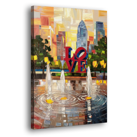 Philadelphia Love Park - Canvas Wall Art - Side