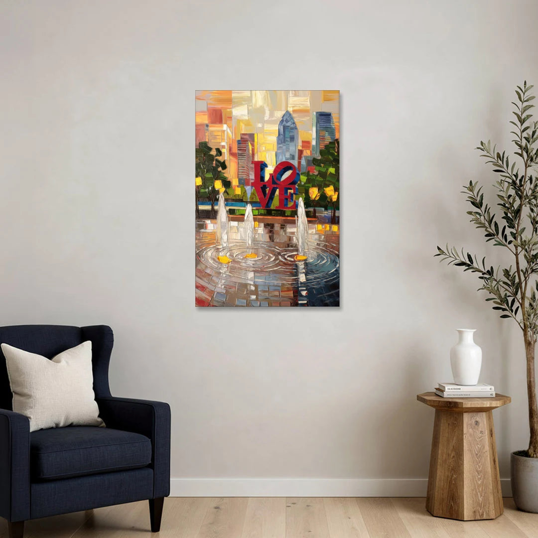 Philadelphia Love Park - Canvas Wall Art - Sofa - 24x36