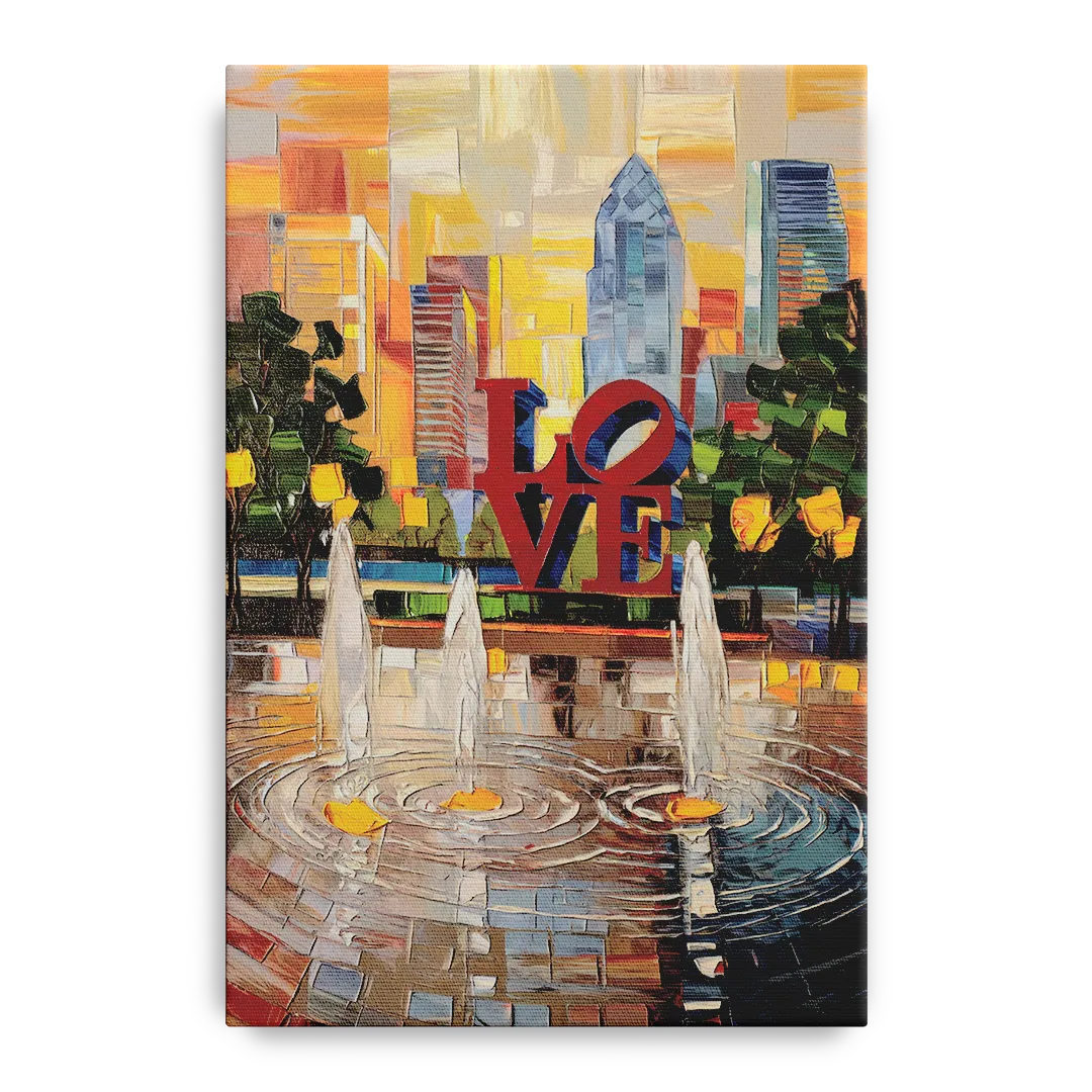 Philadelphia Love Park Front - Canvas Wall Art