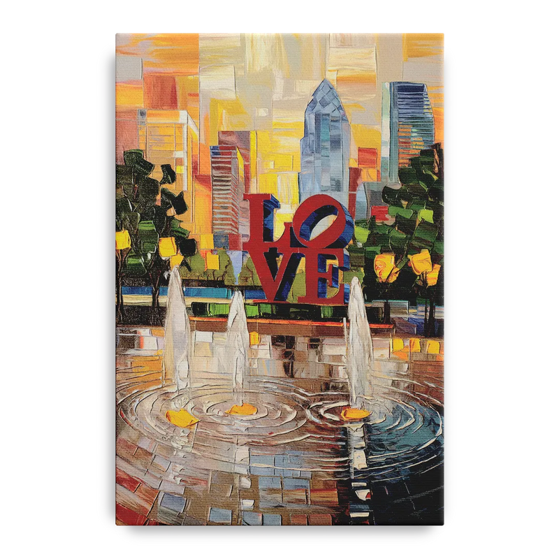 Philadelphia Love Park Front - Canvas Wall Art