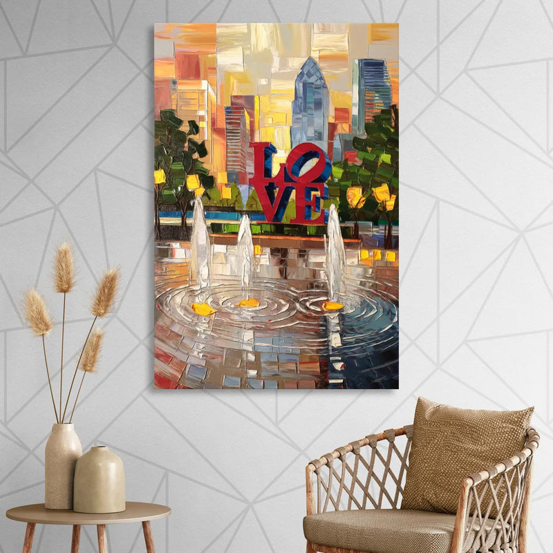Philadelphia Love Park Living Room - Canvas Wall Art