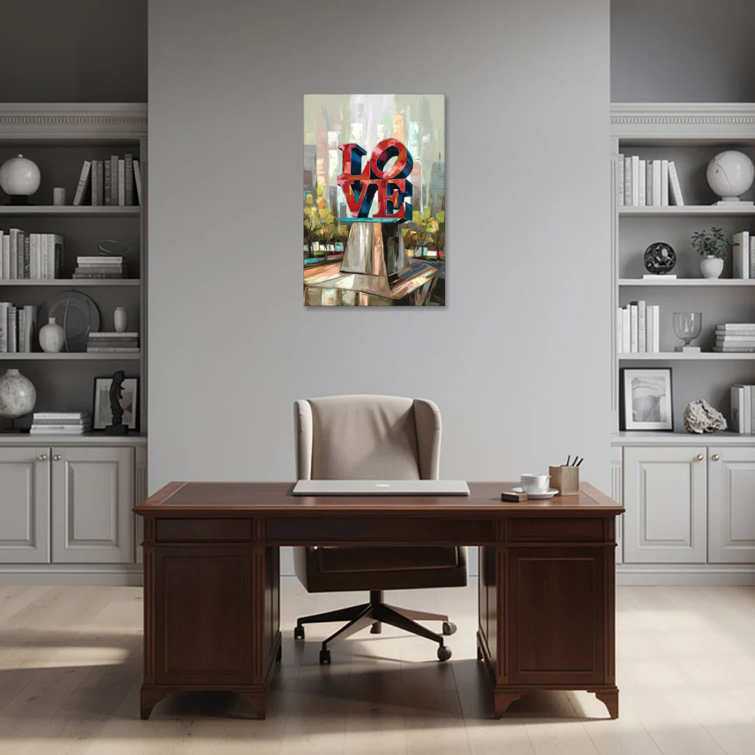 Philadelphia Love Sculpture - Canvas Wall Art - Office - 24x36