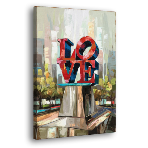 Philadelphia Love Sculpture - Canvas Wall Art - Side