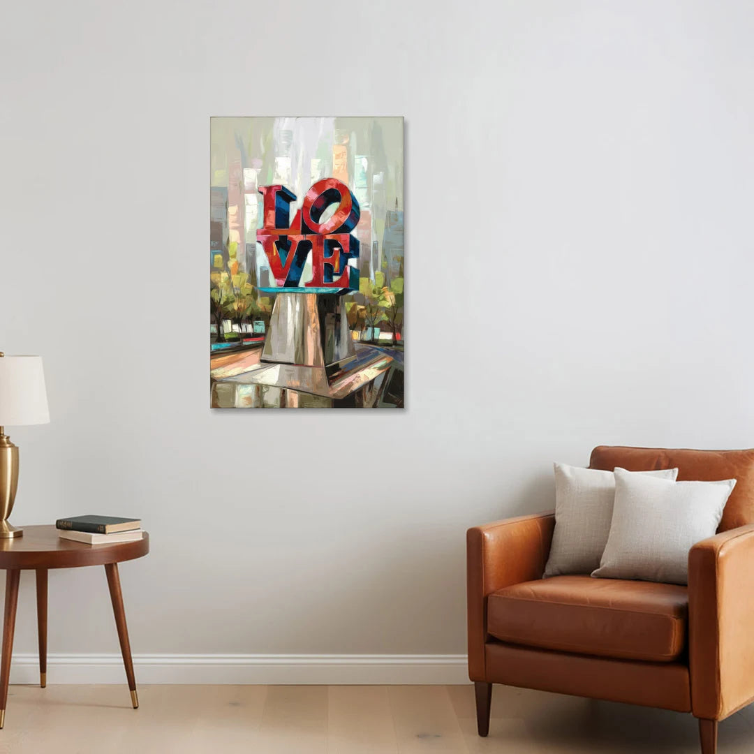 Philadelphia Love Sculpture - Canvas Wall Art - Sofa - 24x36