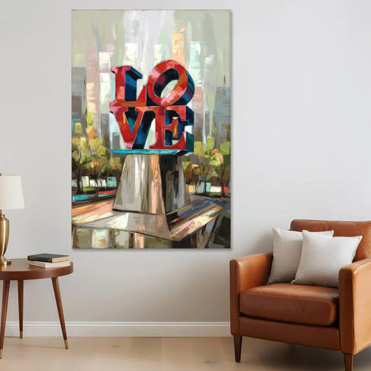 Philadelphia Love Sculpture - Canvas Wall Art - Sofa - 40x60