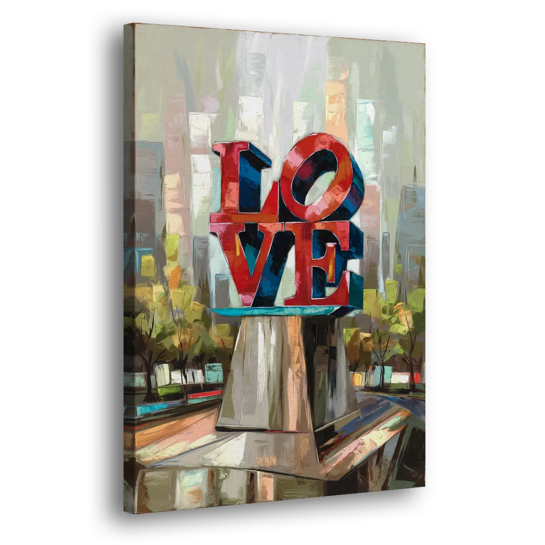 Philadelphia Love Sculpture Side - Canvas Wall Art