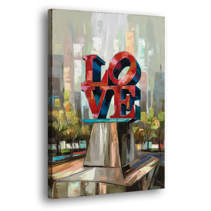 Philadelphia Love Sculpture Side - Canvas Wall Art