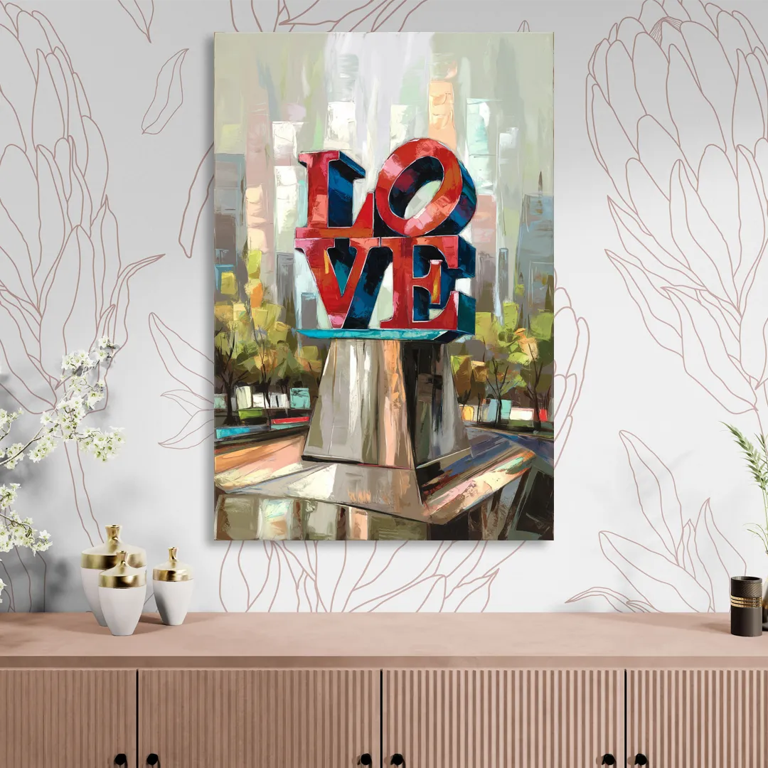 Philadelphia Love Sculpture Sitting Room - Canvas Wall Art