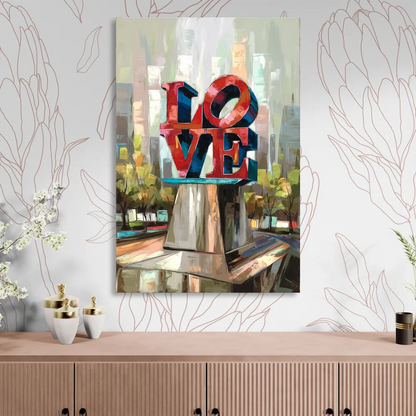 Philadelphia Love Sculpture Sitting Room - Canvas Wall Art