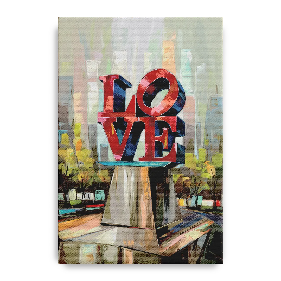 Philadelphia Love Sculpture Front - Canvas Wall Art