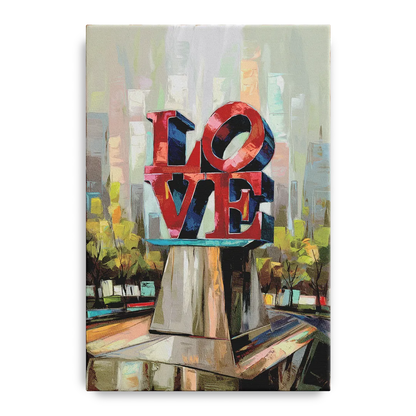 Philadelphia Love Sculpture Front - Canvas Wall Art