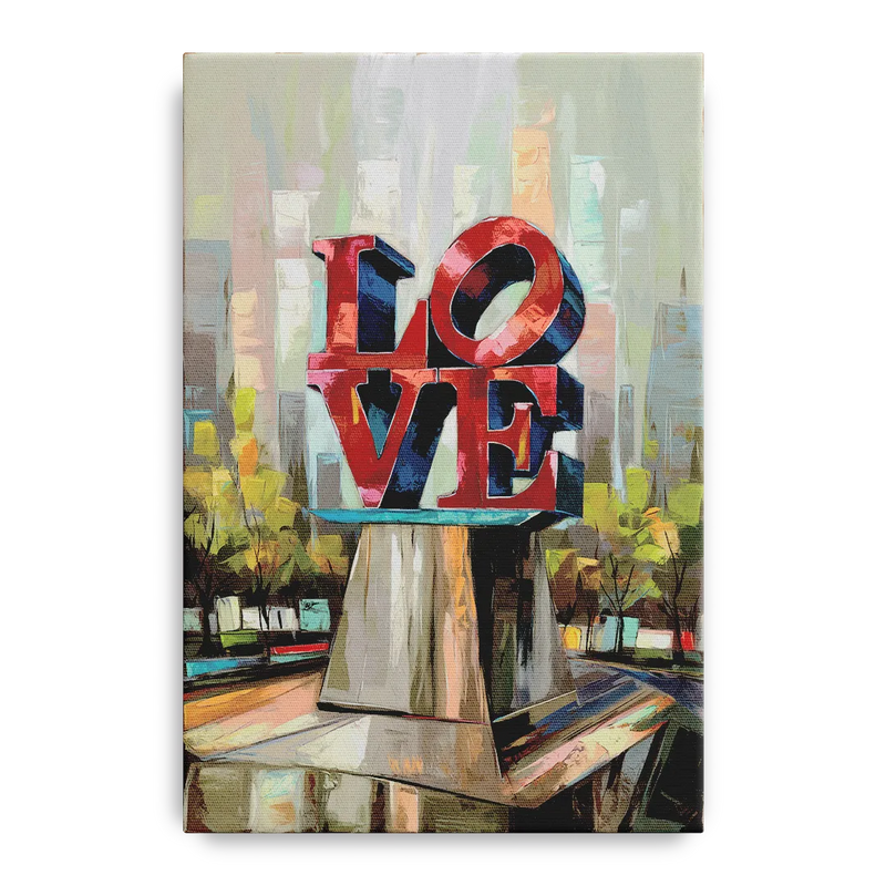 Philadelphia Love Sculpture Front - Canvas Wall Art