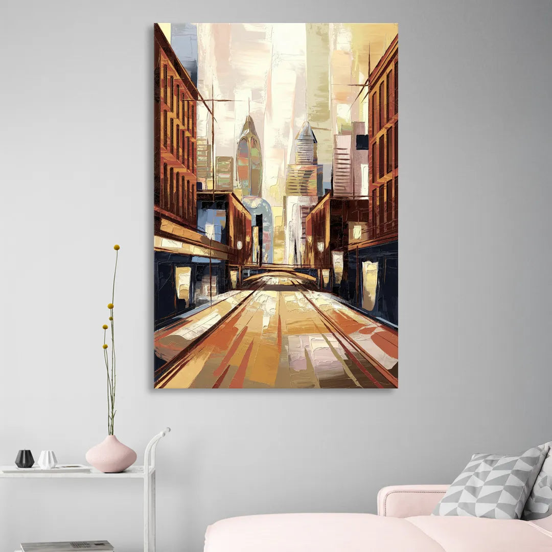 Philadelphia Market Street Sitting Room - Canvas Wall Art