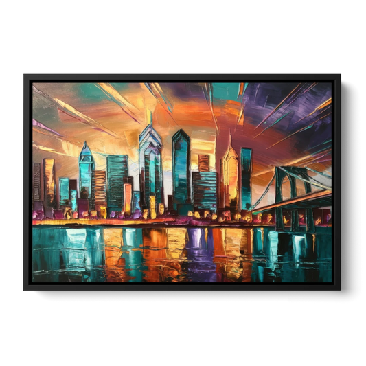 Philadelphia Mural Art - Black Framed Canvas Wall Art - Front