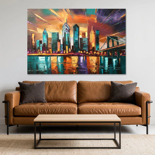 Philadelphia Mural Art - Canvas Wall Art - Sofa - 60x40