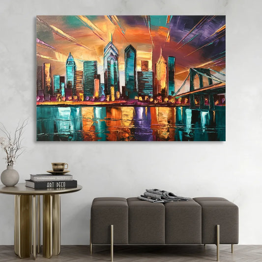 Philadelphia Mural Art Living Room - Canvas Wall Art