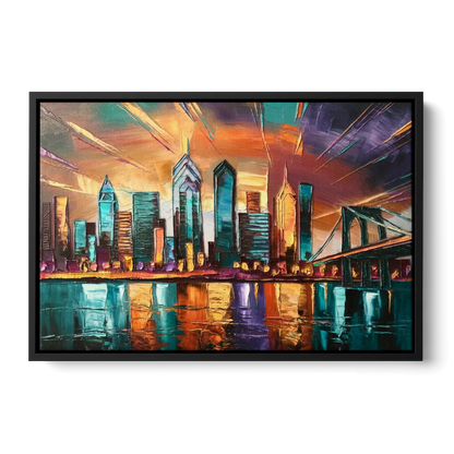 Philadelphia Mural Art Front - Black Canvas Wall Art