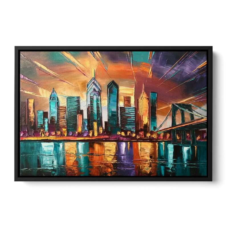 Philadelphia Mural Art Front - Black Canvas Wall Art