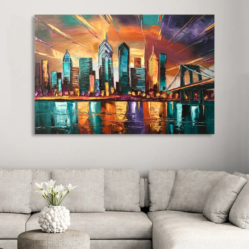 Philadelphia Mural Art Sitting Room - Canvas Wall Art